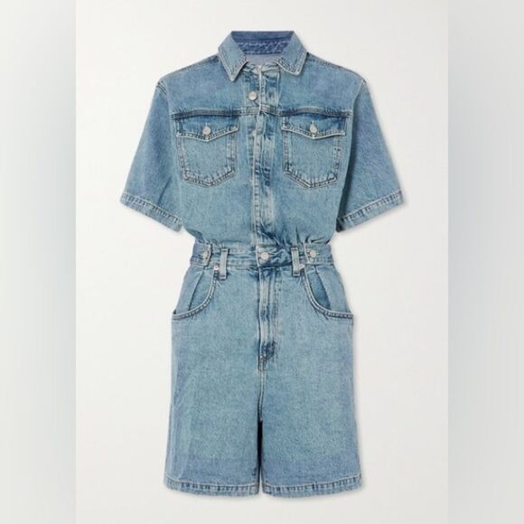 AGOLDE Rio Zora Denim Playsuit - Mid denim - Picture 5 of 13